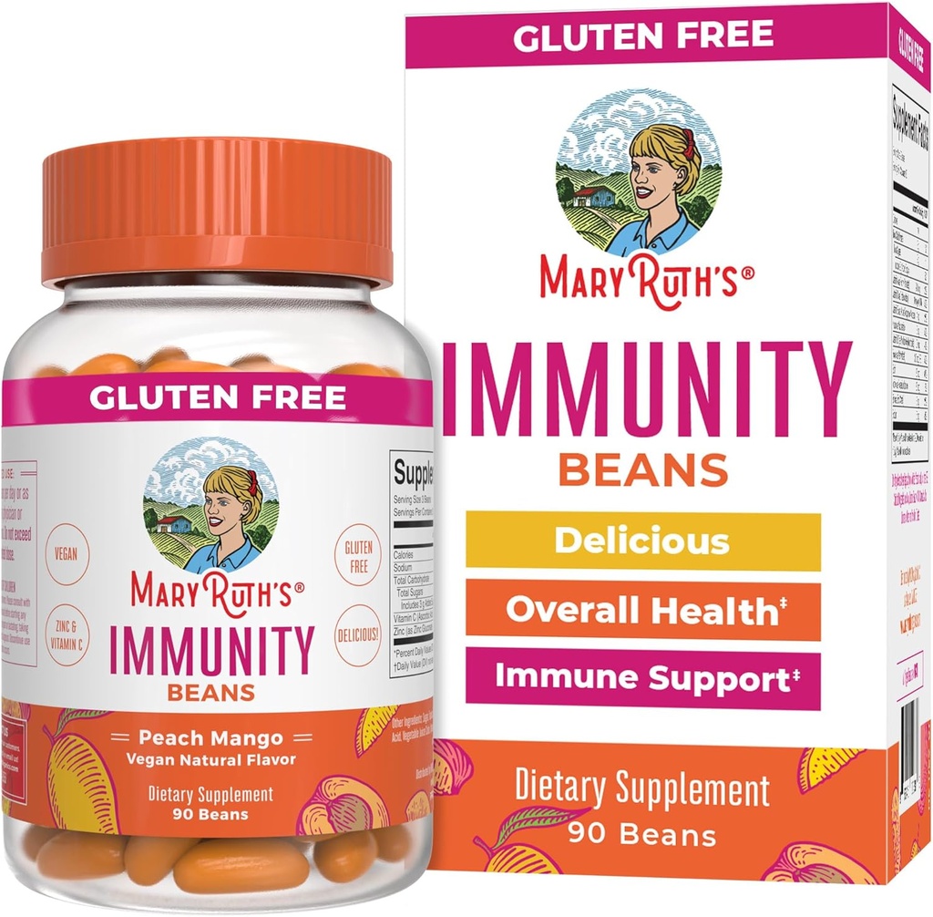 MaryRuth Organics Adult Immune Support Vita-Beans with Zinc and Vitamin C Supplement for Ages 14+ 