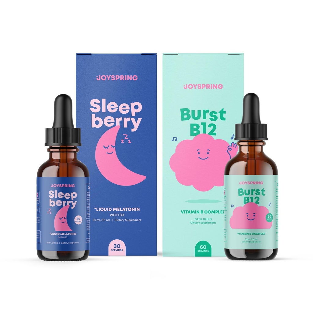 JoySpring Bundle - SleepBerry και βιταμίνη Β Complex Υγρό για παιδιά