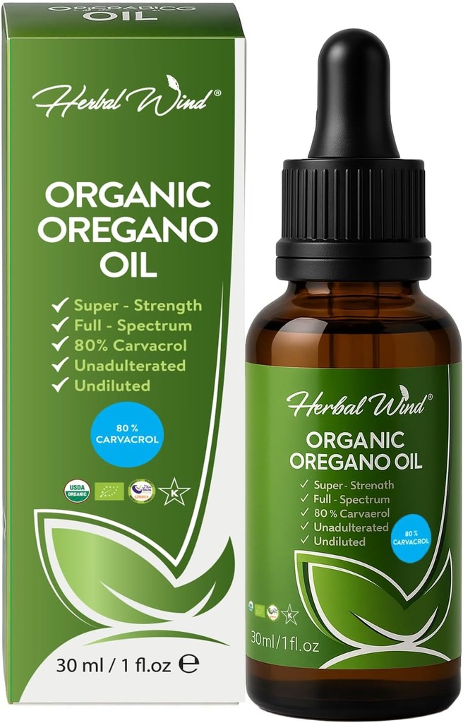 Organic Organo Oil - 1 Fl Oz (30ml), 80% Carvacrol USDA Organic Organo Oil Liquid Drops, συμπυκνωμένο φυτό με βάση, μη ΓΤΟ, φυτικά συμπληρώματα