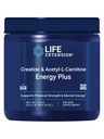 Επέκταση ζωής Creatine Acetyl-L-Καρνιτίνη Ενέργεια Plus, συμπλήρωμα υποστήριξης ενέργειας, μονοϋδρική κρεατίνη, Acetyl-L-καρνιτίνη, χωρίς γλουτένη, μη ΓΤΟ, χορτοφάγοι, 30 εξυπηρετούν