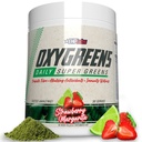 EHP Labs OxyGreens Super Greens Powder - Spirulina & Chlorella Superfood, Green Juice Powder & Greens Συμπληρώματα με Προβιοτικές Ίνες, Αντιοξειδωτικά & Υποστήριξη Ανοσίας, 30 Σερβίρεται (Strawb. Μαργαρίτα)