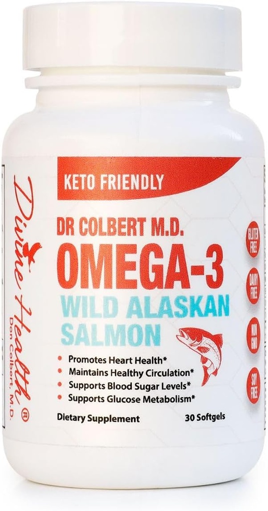 Ο άγριος σολομός της Αλάσκας του Dr.Colbert Omega-3 που περιέχει φυσικές πηγές Ω-3, DHA & EPA - Formulated by Dr. Don Colbert