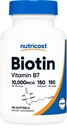 Nutricost Biotin (10.000mcg) 150 Softgels - Χωρίς γλουτένη, μη ΓΤΟ