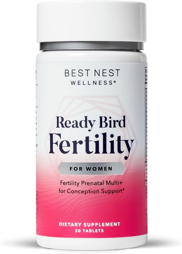 Best Nest Wellness Γυναικεία γονιμότητα - Καθημερινή πολυβιταμίνη για την υποστήριξη της εγκυμοσύνης - Συμπλήρωμα με μεθυλιωμένες βιταμίνες Βοηθά Conception - Συμπλήρωμα διατροφής με Ashwagandha & Folate - 30 δισκία