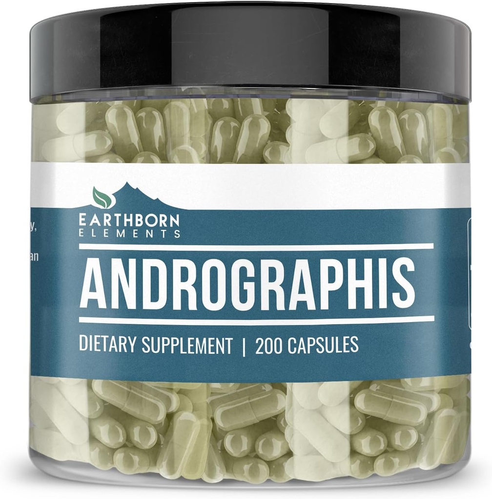 Earthborn Elements Andrographis Paniculata 200 Κάψουλες, Αγνά & Αδιάλυτα, Χωρίς Πρόσθετα