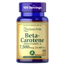Puritan's Pride Beta Carotene Provitamin A 7.500mcg (25.000 IU), συμπλήρωμα βιταμίνης για το ανοσοποιητικό σύστημα, αντιοξειδωτικό και υποστήριξη για την υγεία των ματιών, παροχή 100 ημερών, 100 Softgels ταχείας απελευθέρωσης