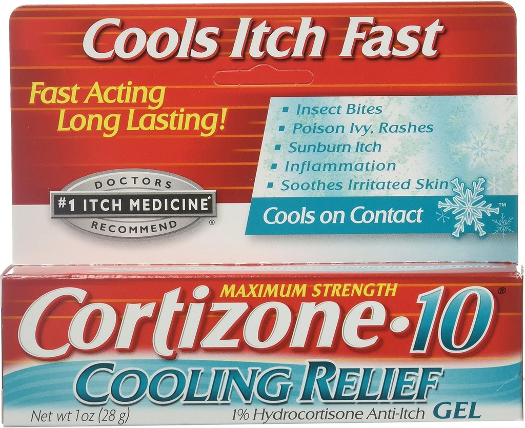 Cortizone-10 Ανακούφιση ψύξης Anti-Itch Gel 1 oz (πακέτο των 3)