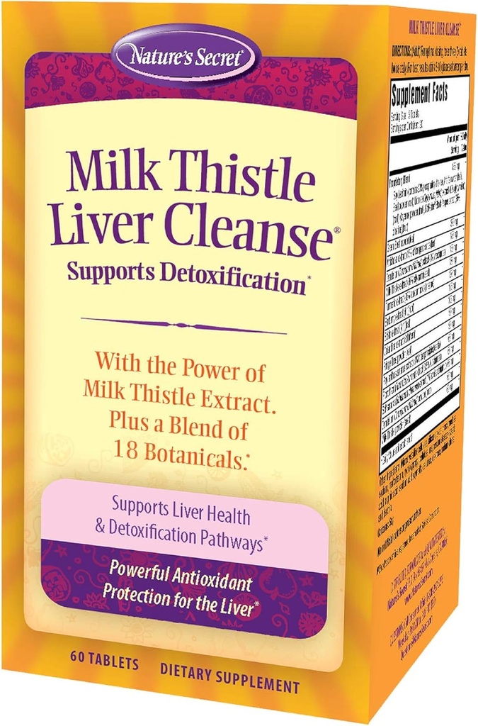 Μυστικό γάλα της φύσης Thistle Liver Cleanse Tabs, 60 ct
