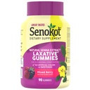 Senokot συμπλήρωμα διατροφής Laxative Gummies, φυσικό εκχύλισμα Senna, απαλό, Διανυκτέρευση Ανακούφιση από περιστασιακή δυσκοιλιότητα, μικτή γεύση μούρου, 90 κόμης