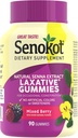 Senokot συμπλήρωμα διατροφής Laxative Gummies, φυσικό εκχύλισμα Senna, απαλό, Διανυκτέρευση Ανακούφιση από περιστασιακή δυσκοιλιότητα, μικτή γεύση μούρου, 90 κόμης