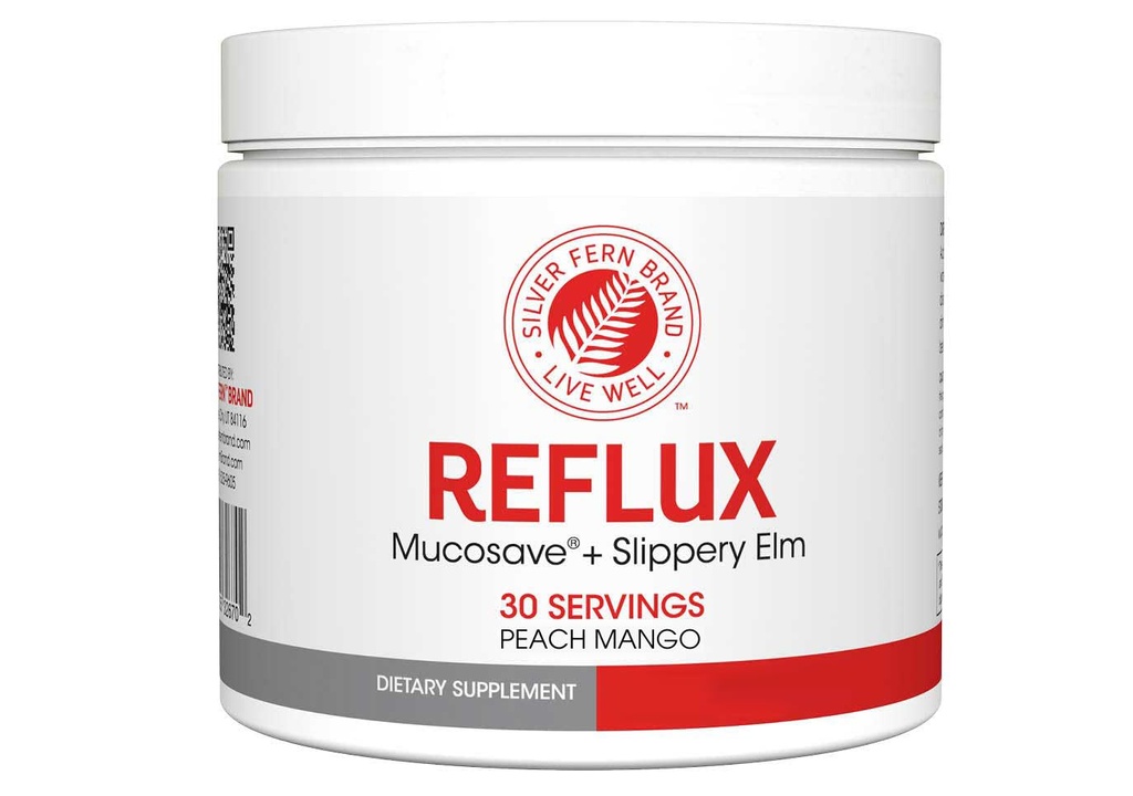 Reflux Digestive Supplement - Ροδάκινο Mango Flavor - Κάθε Tub = 30 Scoops = 30 Services - Mucosal Support for Acid Issues - with Mucosave FG and Slippery Elm Bark (1 Tub)