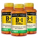 MASON ΦΥΣΙΚΗ Βιταμίνη Β1 Θιαμίνη 250 mg, 300, Ημέρα προσφοράς, Συμπλήρωμα διατροφής για την υποστήριξη των επιπέδων φυσικής ενέργειας, 100 δισκία (πακέτο των 3)