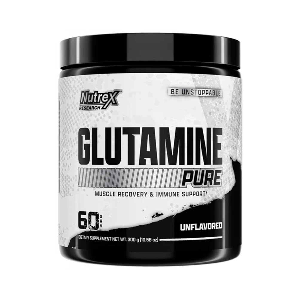Nutrex Research L-Glutamine Powder for Gut, Recovery & Immune Support – 60 Servings, Pure Unflavored, Non-GMO, Gluten-Free