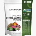 MRM Organic Detox and Cleanse Powder - For Women & Men - Daily Drink Mix with Superfoods, Antioxidants, Chlorophyll, Phycocyanin, Vegan, Organic, Gluten-Free, Peach Mango Flavor - 15 Servings