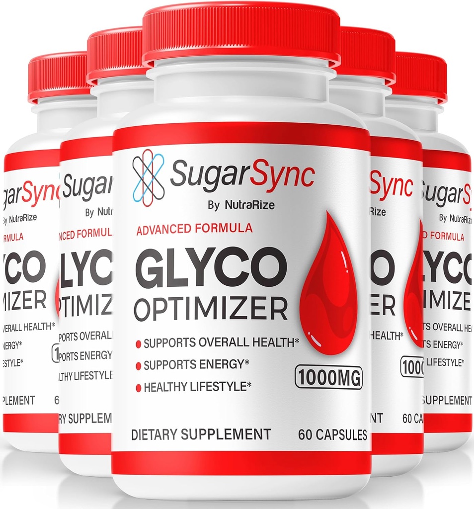 NutraRize (5 Pack) Sugar Sync Glyco Optimizer Κάψουλες, Επίσημη SugarSync Glyco Optimizer, Sugar Sync Joint Optimizer, Sugar Sync Gluc Cleanse Detox Formula, SugarSync Glycol Reviews (300 Κάψουλες)