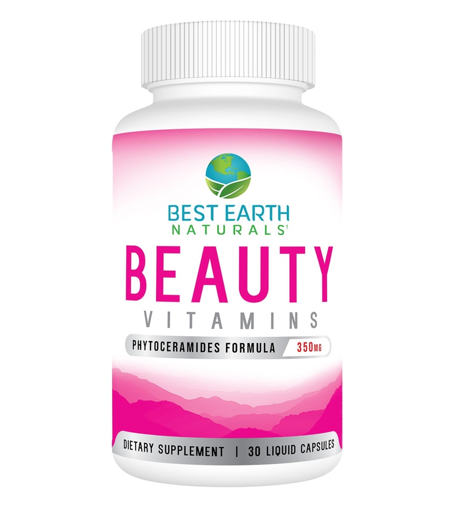 Best Earth Naturals Beauty Vitamins Phytoceramide Pills - Συμπλήρωμα στήριξης για την ενυδάτωση του δέρματος με το άλφα λιποϊκό οξύ και Περισσότερα για να βοηθήσει στην προώθηση του ενυδατωμένου δέρματος - 30 Count
