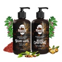 Perfecto Beard Wash & Beard Conditioner Set with Argan and Jojoba Oils - Ενισχύει και μαλακώνει - Natural Sandalwood Slead