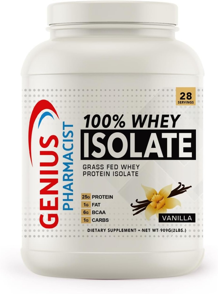 100% WHEY Απομονώστε Βανίλια - 2 LB (909 Grams) - 28 Υπηρεσίες