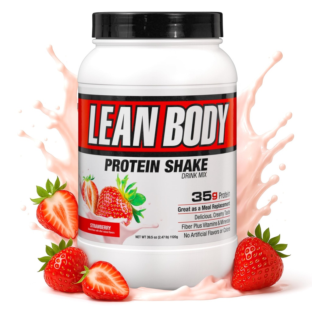 Labrada Nutrition Lean Body Hi-Protein Shake, Strawberry, 2.47-Pound Tub Strawberry Packaging May Vary