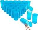 Juvale 30 Pack Empty Pop-Top χάπια μπουκάλια - 19 Dram Χωρητικότητα - Μπλε Πλαστικά - Καπάκια για εύκολη πρόσβαση - Ιατρικά εμπορευματοκιβώτια & Φιαλίδια με καπάκια - Squeeze-Open Travel Vials