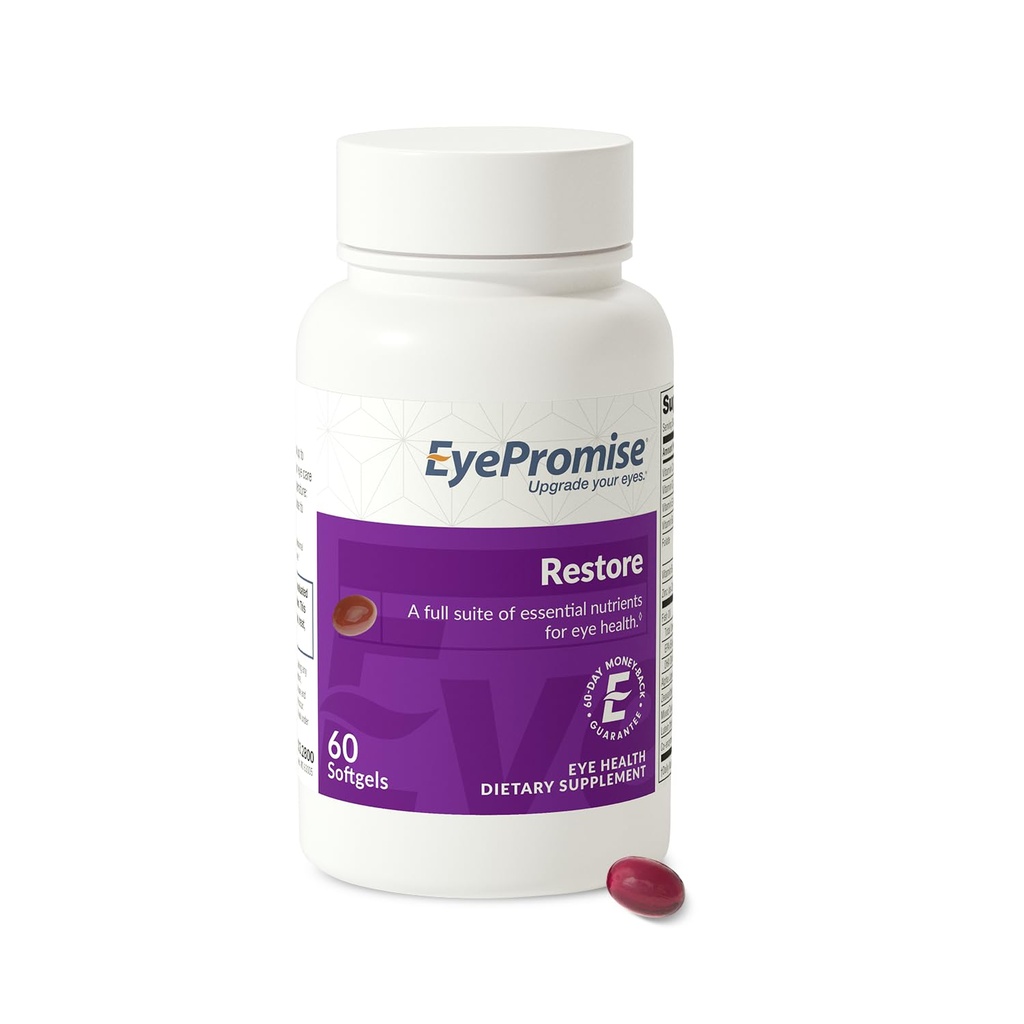 EyePromise Restore Eye Health Supplement - 60 Softgels, 30-Day Supply - Omega 3 Supplement with Zeaxanthin, Lutein, Fish Oil, EPA, DHA & Βιταμίνες για την υγεία των ματιών