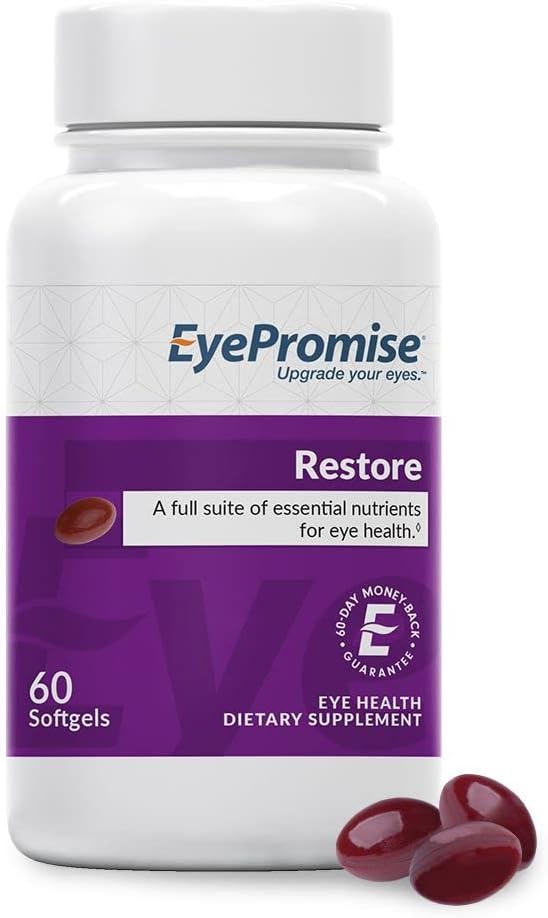 EyePromise Restore Eye Health Supplement - 60 Softgels, 30-Day Supply - Omega 3 Supplement with Zeaxanthin, Lutein, Fish Oil, EPA, DHA & Βιταμίνες για την υγεία των ματιών