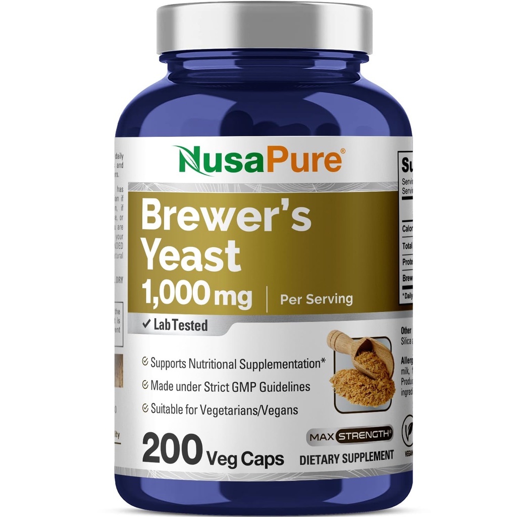 NusaPure Brewers Yeast 1000mg 200 Χορτοφαγικά Caps (Non-GMO, Vegan)