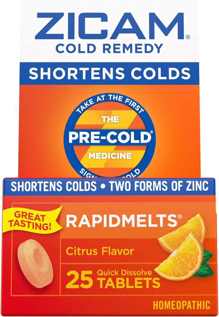 Zicam Ψυχρός Remedy ψευδάργυρος Rapidmelts, Citrus Flavor, 25 κόμης (πακέτο του 2)