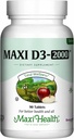 Maxi-Health Βιταμίνη D3 2000 IU - Για υγιή μυϊκή λειτουργία, υγεία των οστών και ανοσοποιητική υποστήριξη – 90 δισκία – Best Kosher συμπλήρωμα για ενήλικες