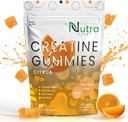 Creatine Monohydrate Gummies - 5g μασώμενη μονοένυδρη κοιλιά για άνδρες και γυναίκες - Αυξήστε τη δύναμη, οικοδόμος μυών - Ενισχύει την ενέργεια & Εστίαση - Χαμηλές θερμίδες, Vegan και χωρίς γλουτένη 