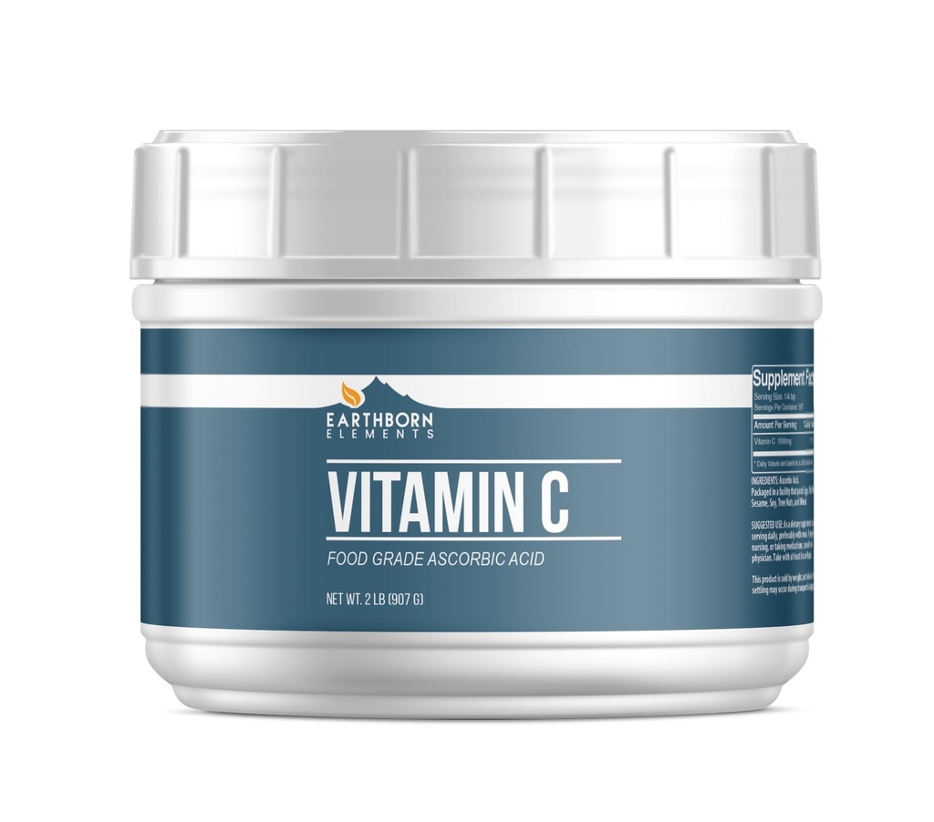 Earthborn Elements Vitamin C Powder (2 lb), Ασκορβικό οξύ, Συμπλήρωμα & Καθαρότερο