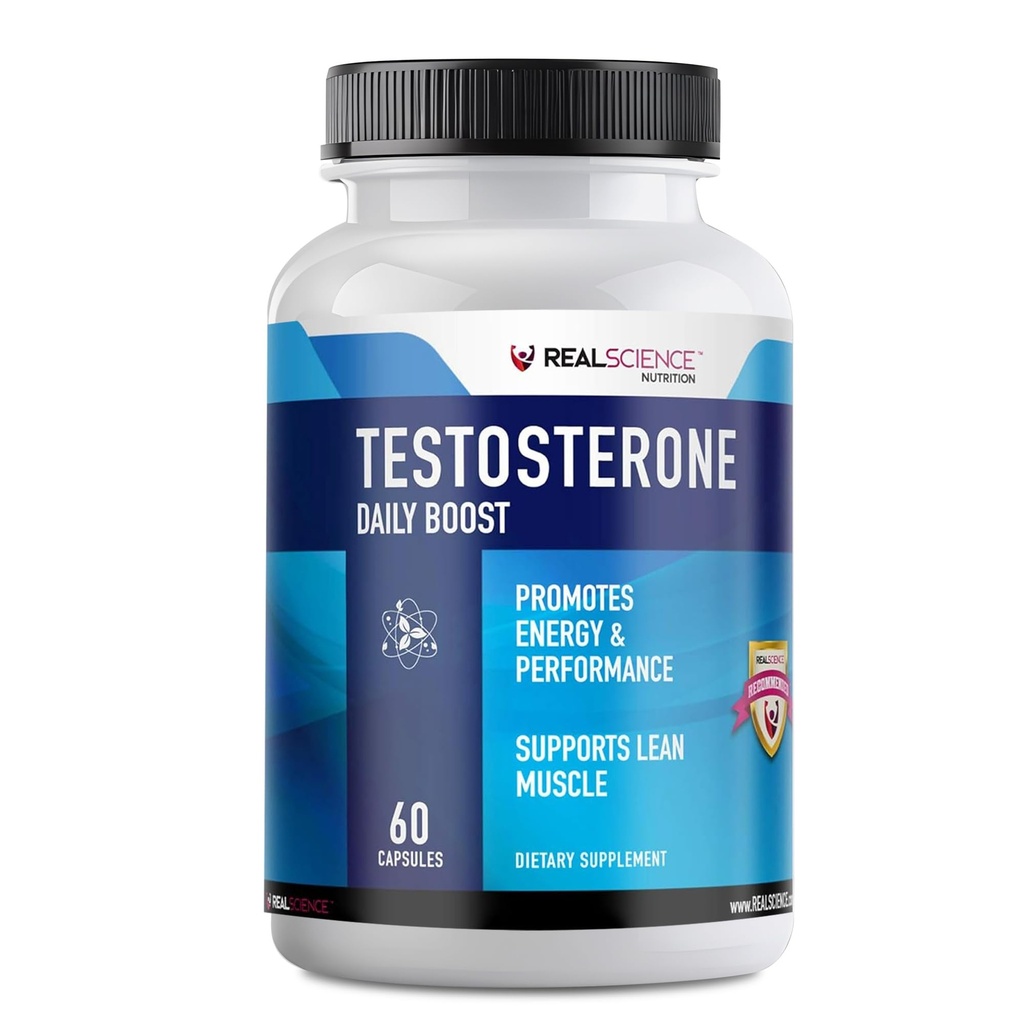 Daily Boost Free Testosterone Booster for Men - Ισχυρότερο συμπλήρωμα για την ανάπτυξη των μυών, Bodybuilding & Energy με 9 ισχυρά συστατικά - 60 κάψουλες