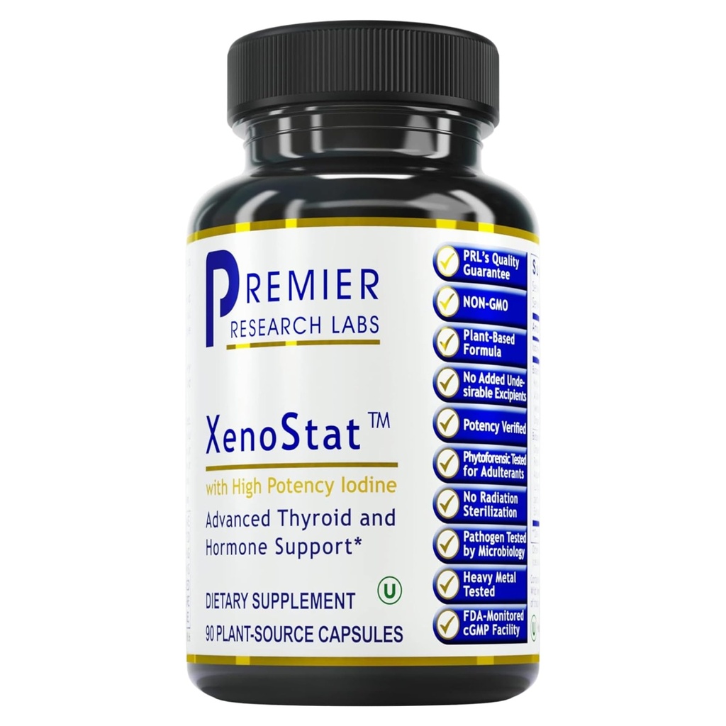Premier Research Labs XenoStat - Thyroid Function & Hormone Support - με Chlorella, Hyssop Herb, Milk Thistle & Reishi Mushroom - Kosher - Vegan - 90 Κάψουλες Φυτικών-Πηγών