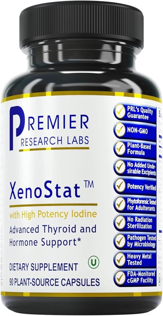 Premier Research Labs XenoStat - Thyroid Function & Hormone Support - με Chlorella, Hyssop Herb, Milk Thistle & Reishi Mushroom - Kosher - Vegan - 90 Κάψουλες Φυτικών-Πηγών