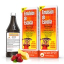 Emulsión de Escocia Cod Liver Oil Liquid Supplement with Vitamins A, D, E & B1 - Natural Fish Oil Omega 3 for Kids & Adults - Delicious Strawberry Banana Flavor - 6.5 oz (2-Pack)