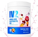 IV2 Premium Ενυδάτωση σε σκόνη - Χωρίς ζάχαρη Ηλεκτρολυτικό Μείγμα + Αμινοξέα & Ουσιώδεις Βιταμίνες I Vegan, Μη ΓΤΟ, Χωρίς Γλουτένη, Χωρίς καφεΐνη (40 μερίδες)
