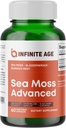 INFINITE AGE 1250mg Sea Moss Advanced Superfood Capsles, 60 Count - High-Potency, Vegan, Made in The USA - Irish Seamoss, Bladderwrack, Burdock Root - Συνολική Υγεία, Υποστήριξη Ανοσίας