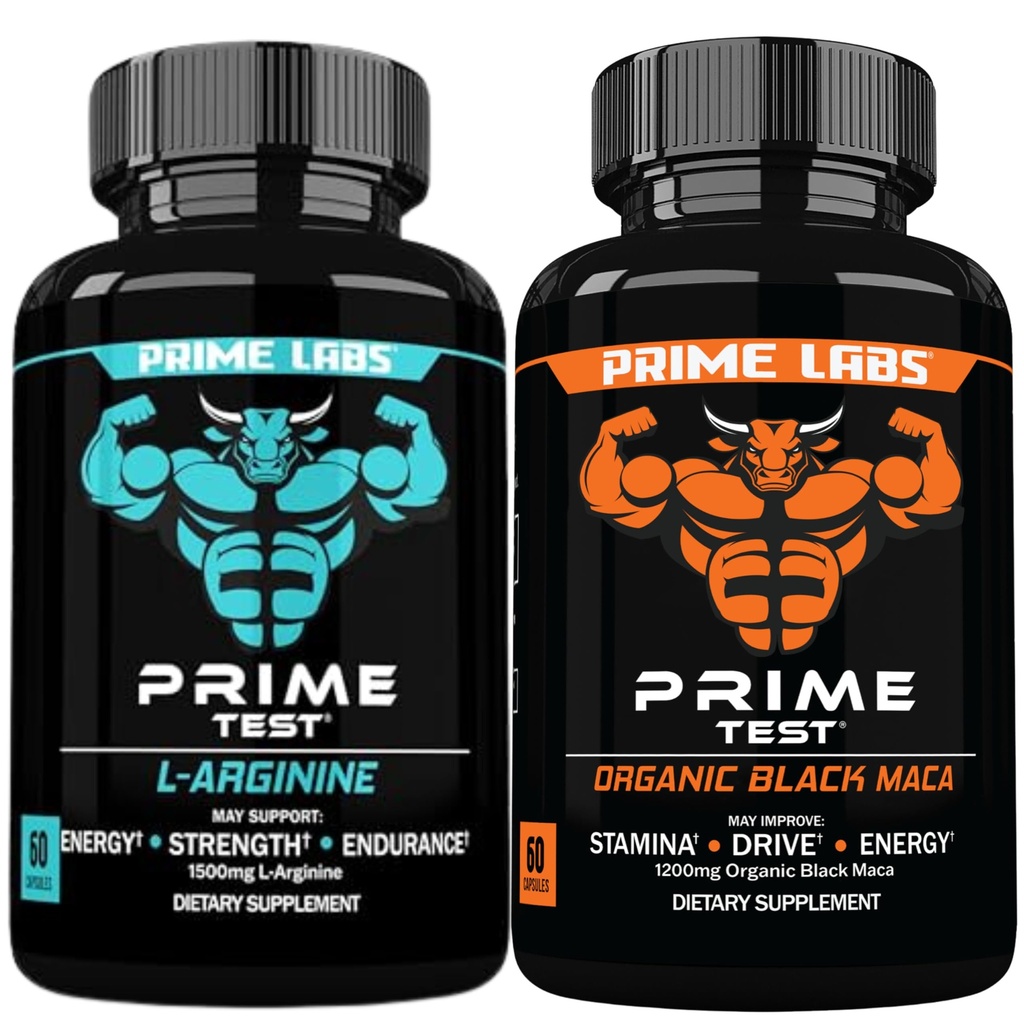 Prime Labs L Arginine (60 ct) + Βιολογικές Κάψουλες Μαύρου Μακά (60 ct)