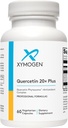 XYMOGEN Quercetin 20× Plus - Quercetin Συμπληρώματα - Καθημερινή Σύμπλεξη με βιταμίνη C, N-Acetyl-L-Cysteine & Nettles - Formated for αναπνευστική υποστήριξη - Vegan & Gluten-free (60 κάψουλες)