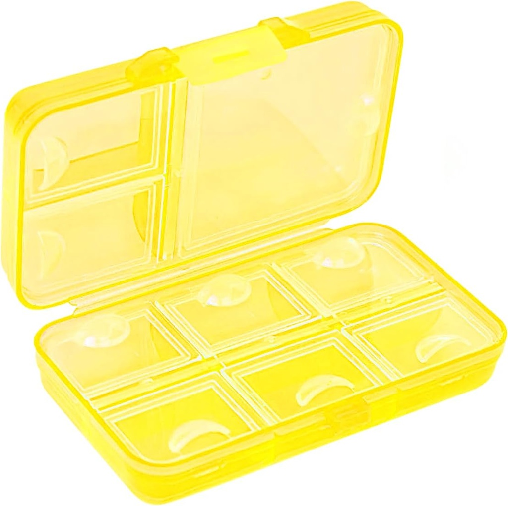 Pill Organizer, Portable Pill Case, 9 διαμερίσματα Moisture-Proof Travel Pill Case για βιταμίνες, ιατρική, ιχθυέλαιο, συμπληρώματα, Pill Dispenser (Κίτρινο)