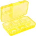 Pill Organizer, Portable Pill Case, 9 compartments Moisture-Proof Travel Pill Case for Vitamins, Medicine, Fish Oil, Supplements, Pill Dispenser (Yellow)