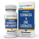 Superior Source Children's Echinacea & Zinc Lozenjets - Φυτική Ανοσοποιητική Υποστήριξη για Παιδιά - Μη ΓΤΟ & Χωρίς Γλουτένη - Μέντα - 60 MicroLingual Dissolvable Tablets