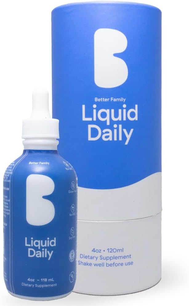 Better Family - Liquid Daily Multivitamin - All-in-One Wellness Drop - All Ages & Genders - μεθυλιωμένες βιταμίνες - Χωρίς ζάχαρη ή τεχνητές - Χωρίς γλουτένη, Μη ΓΤΟ - Συμπλήρωμα διατροφής - 4oz (120 ml)