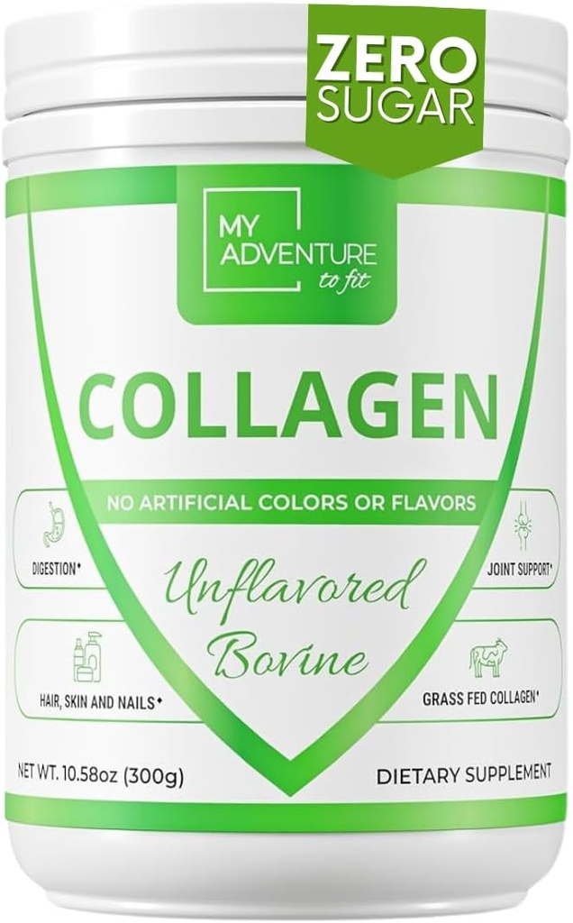 My Adventure to Fit Hydrolyzed Collagen for Women - Grass Fed Collagen Powder for Muscle Growth & Collagen Protein Powder - Keto Collagen Powder for Joints & Gut Health - Unflavored Bovine 300g