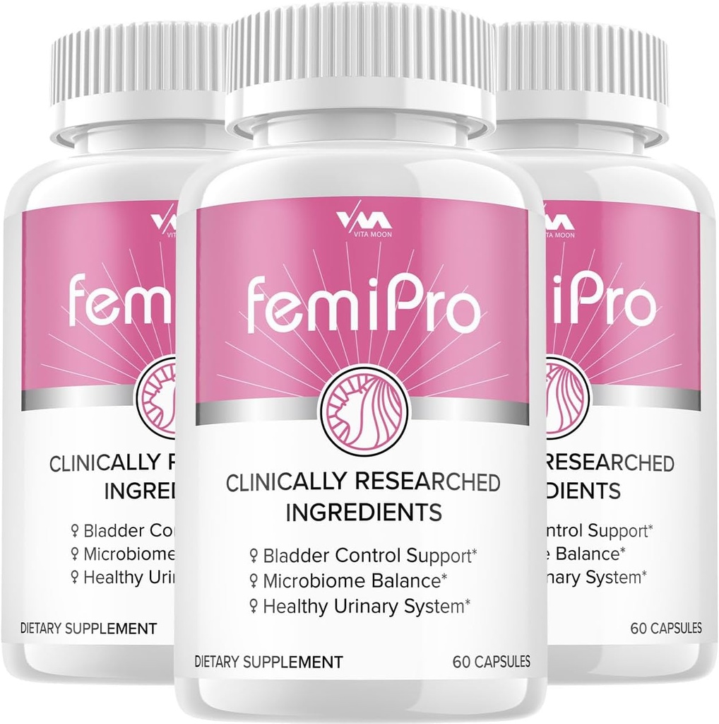 (3 Pack) Femi Pro Probiotics - FemiPro Advanced Formula Bladder Control Support, Microbiome Balance, Healthy Urinary System, 180 Κάψουλες
