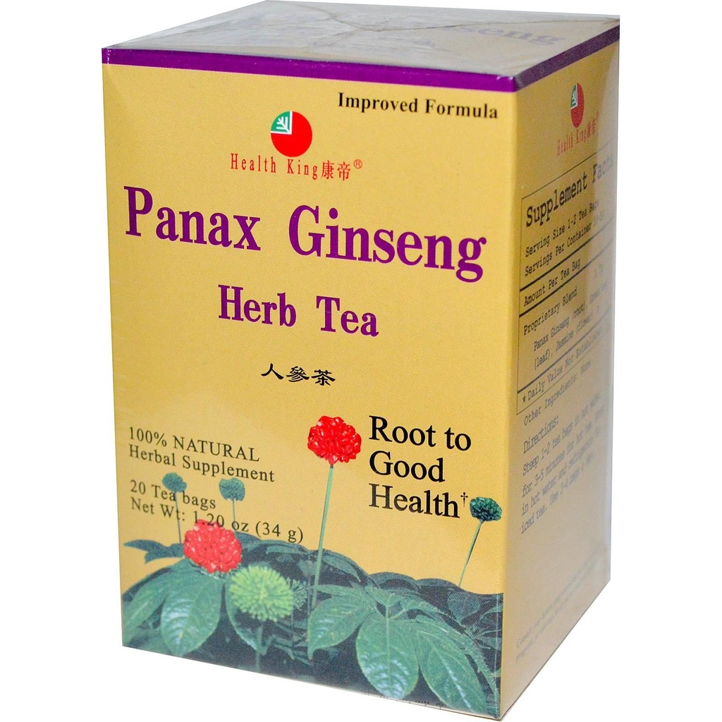 Υγεία King Panax Ginseng Herb Τσάι, Τσάι Τσάι, 20 Count Box