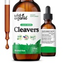 Βάμβακα Wild & Organic Cleavers - Φυσικές σταγόνες Detox με φύλλα Cleavers - συμπλήρωμα εκχυλίσματος βότανου Aparine Galium - Vegan, Sugar & Alcohol-Free - 2 fl oz