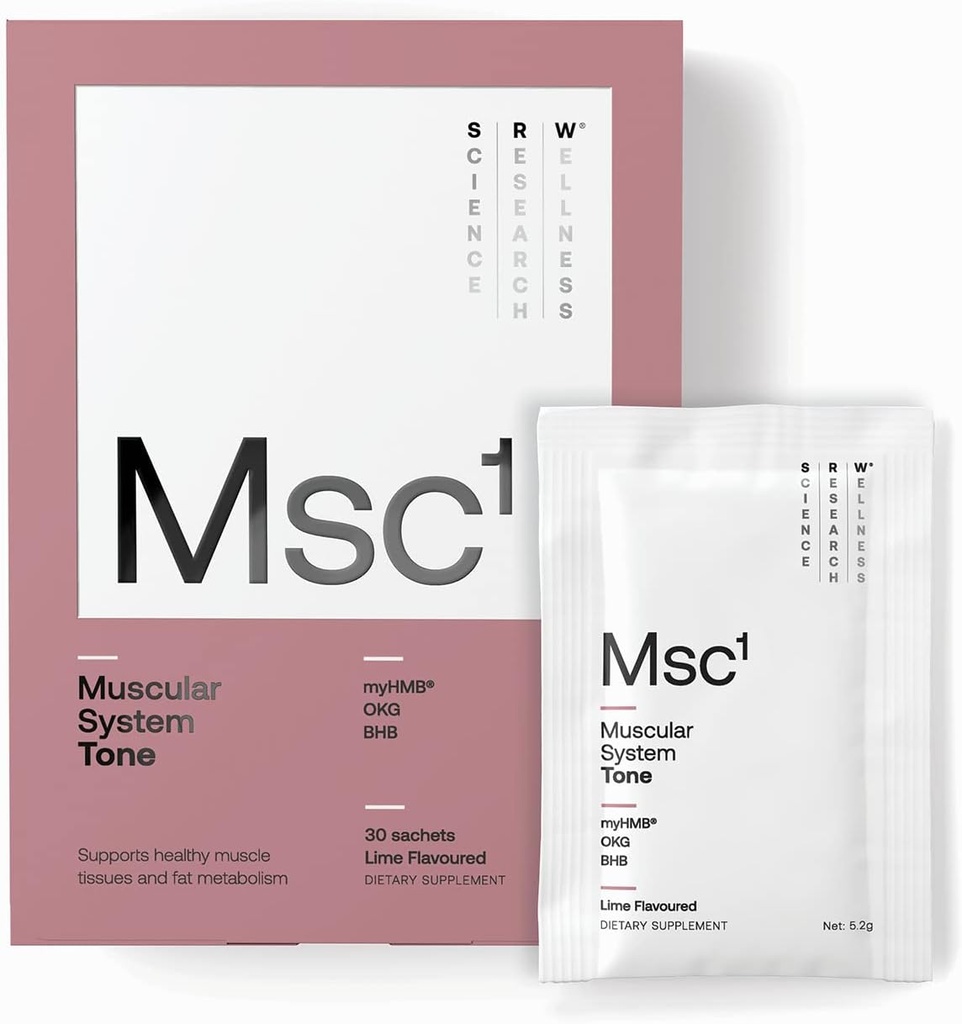 SRW Laboratories MSC¹ Tone | 30 Sachets | Support Muscle Tone, Fat Metabolism | with HMB, OKG, BMB | Stimulant Free