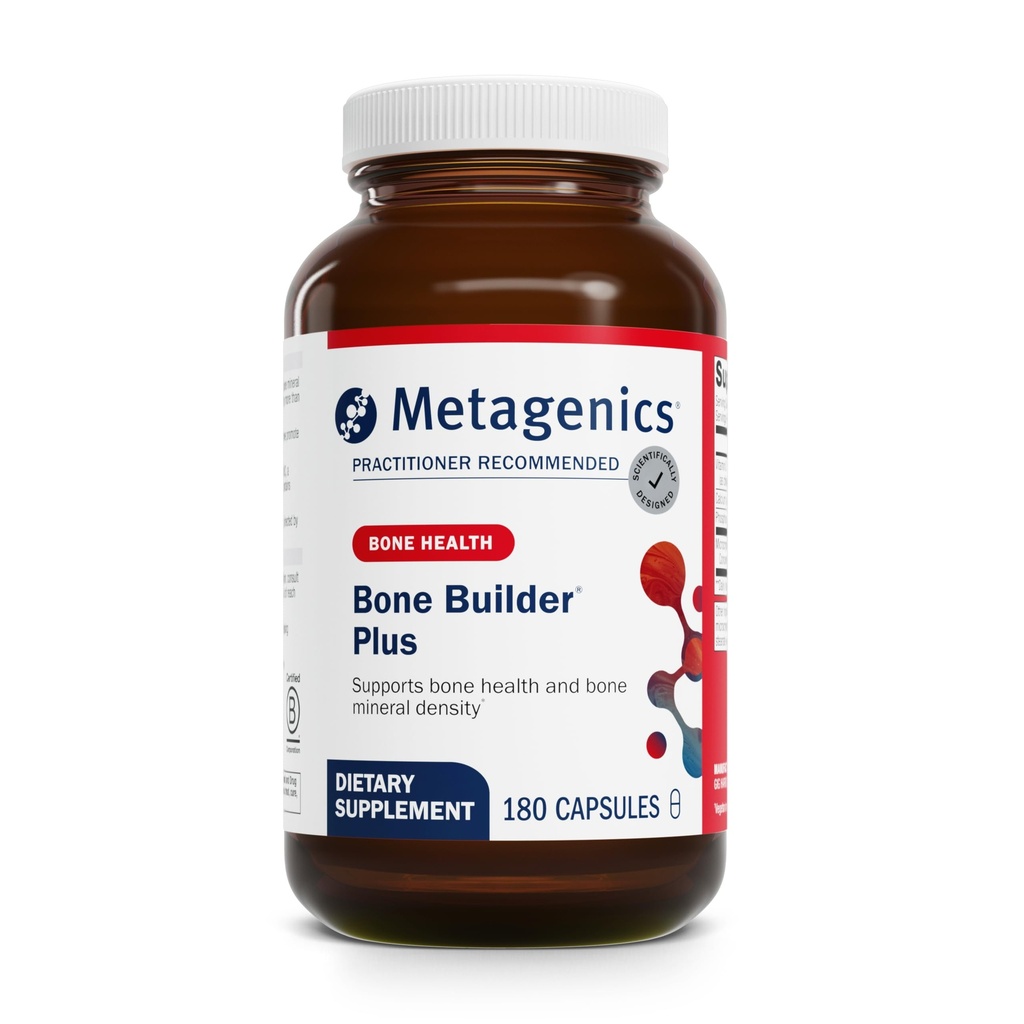 Μεταγονική Οστική Builder Plus - MCHC συμπλήρωμα για την υγεία των οστών* - Φόρμουλα υψηλής απορρόφησης με ασβέστιο, φώσφορο & 2000 IU Βιταμίνη D - Μη-ΓΤΟ & Χωρίς γλουτένη - 180 κάψουλες