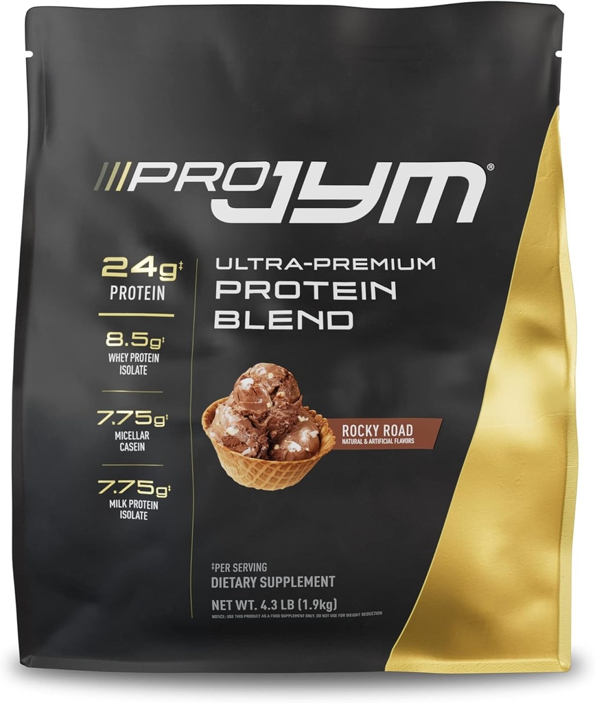 Pro JYM Rocky Road Protein Powder - Whey Protein Isolates, Casein, & Milk Protein, Lean Muscle Building for Men & Women, JYM Supplement Science, 45 Services